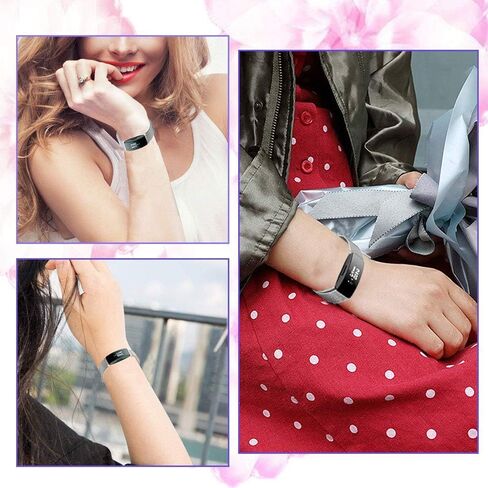 حزام معدني متوافق مع سوار Fitbit Inspire 2، حلقة شبكية من الفولاذ المقاوم للصدأ، حزام بديل قابل للتعديل لـ Fitbit Inspire 2 / Inspire HR/Inspire Fitness Tracker in Kuwait