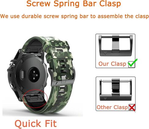 26mm Quick Easy Fit Camouflage Silicone Watch Band Compatible for Garmin Fenix 7x/Fenix 6x Pro/Fenix 6x/Fenix 5x Plus/Fenix 3/Fenix 3 HR, Sport Waterproof Replacement Wrist Strap for Enduro/Descent Mk1/D2 Delta PX/Tactix Delta in Saudi Arabia