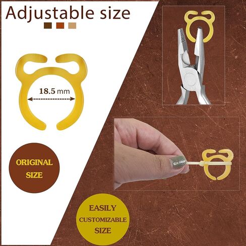 حلقة شد سافينا كروشيه - مقاس قابل للتعديل من 16.8 مم إلى أكثر من 19 مم - حلقة قرن مصنوعة يدويًا للأصابع، والحياكة، وحامل حلقات غزل الحياكة، وإكسسوارات الكروشيه مع صندوق. in Kuwait