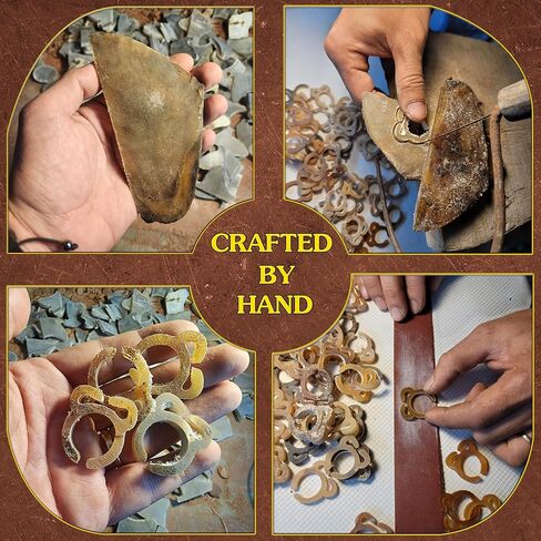 حلقة شد سافينا كروشيه - مقاس قابل للتعديل من 16.8 مم إلى أكثر من 19 مم - حلقة قرن مصنوعة يدويًا للأصابع، والحياكة، وحامل حلقات غزل الحياكة، وإكسسوارات الكروشيه مع صندوق. in Kuwait