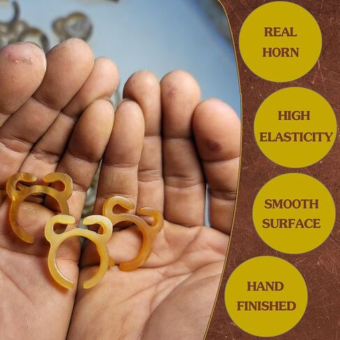 حلقة شد سافينا كروشيه - مقاس قابل للتعديل من 16.8 مم إلى أكثر من 19 مم - حلقة قرن مصنوعة يدويًا للأصابع، والحياكة، وحامل حلقات غزل الحياكة، وإكسسوارات الكروشيه مع صندوق. in Kuwait