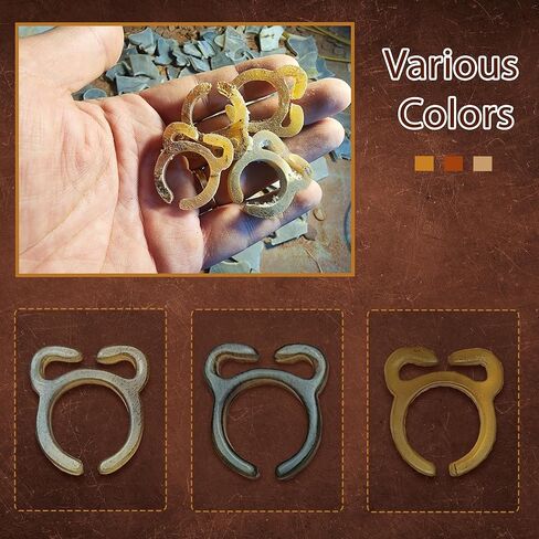 حلقة شد سافينا كروشيه - مقاس قابل للتعديل من 16.8 مم إلى أكثر من 19 مم - حلقة قرن مصنوعة يدويًا للأصابع، والحياكة، وحامل حلقات غزل الحياكة، وإكسسوارات الكروشيه مع صندوق. in Kuwait