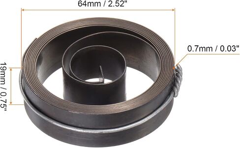 HARFINGTON Drill Press Return Spring, 64 x 19 x 0.7mm Quill Spring Feed Return Coil Spring Assembly Spring Steel Chemical Blackening Finish for Drill Press in Saudi Arabia