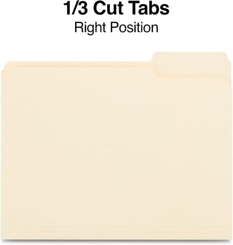Staples 116822 File Folders 3-Tab Right Position Letter Manila 100/Box (116822) in Saudi Arabia