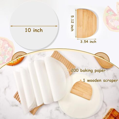Maxcheck Wooden Tortillera Press Set Include 1 Mexican Tortillera Presser 10 Inch Rotatable Tortilla Press Maker 200 Parchment Paper 1 Wood Cutter with Accessories for Mexican Taco (Round) in Saudi Arabia