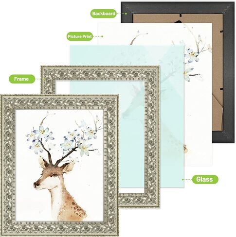 Golden State Art, 13X19 Ornate Finish Photo Frame with White Mat for 11X17 Picture & Real Glass, Color: Bronze in Saudi Arabia