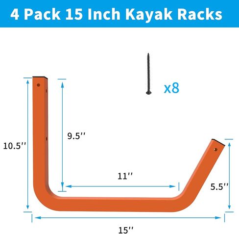 Qualward Heavy Duty Garage Indoor Kayak Storage Hooks Hanger, Wall Mounted Utility Hanging Cradle Rack for Canoe Paddle Board, Ladder, Folding Chairs, Hose, Bicycle and Tools in Saudi Arabia
