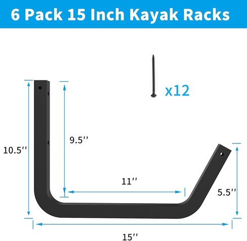 شماعة خطافات تخزين الكاياك الداخلية شديدة التحمل من Qualward، رف حامل معلق على الحائط للوحة مجداف الزورق، السلم، الكراسي القابلة للطي، خرطوم، الدراجة والأدوات in Kuwait