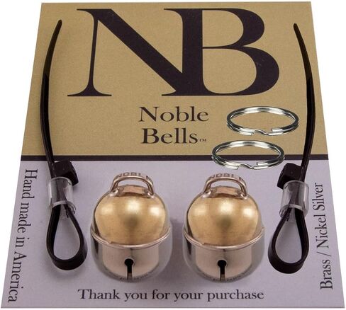 Pair - Handmade in USA, Extra Loud Multifaceted Clacker, Collar Bell for Cats and Dogs, Premium Brass and Nickel Silver in Saudi Arabia