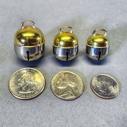 Pair - Handmade in USA, Extra Loud Multifaceted Clacker, Collar Bell for Cats and Dogs, Premium Brass and Nickel Silver in Saudi Arabia