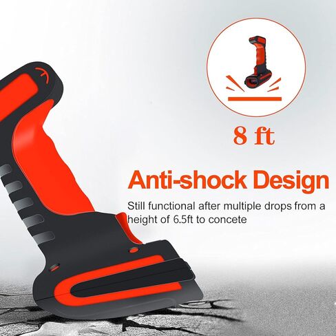 Alacrity 2D 1D QR ماسح الباركود الصناعي مع حامل (ليس شحن لاسلكي)، بلوتوث 2.4 جيجا هرتز سلكي USB 3in1، مقاوم للصدمات والغبار، حر اليدين للكمبيوتر المحمول والكمبيوتر اللوحي والهاتف Windows Mac iOS Android in Kuwait