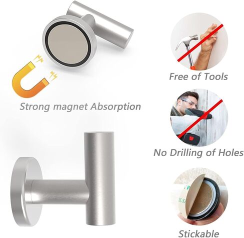 Magnetic Hooks Coat Magnet Hooks for Hanging,Magnetic Hooks Heavy Duty with Strong Magnet for Pot Holder,Grill,Refrigerator,Home,Kitchen,Workplace or Office. in Saudi Arabia