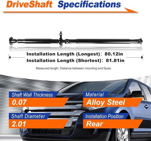 DriveXpert 936-846 Rear Drive Shaft Prop Shaft Driveshaft Assembly Fit for Ford Edge 2007-2014 Lincoln MKX 2007-2014 Replace OE 7T4Z4R602A, SK936846 （54100080） in Saudi Arabia