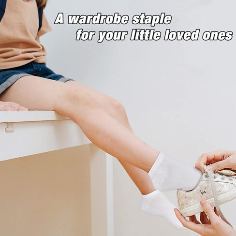 Toddler Socks, 16 Pairs Low Cut Ankle Socks for Kids (1-14 Years) | No Show Short Socks for Boys & Girls, Breathable, Lightweight, School, Athletic, Soft & Comfortable in Saudi Arabia