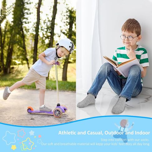 Toddler Socks, 16 Pairs Low Cut Ankle Socks for Kids (1-14 Years) | No Show Short Socks for Boys & Girls, Breathable, Lightweight, School, Athletic, Soft & Comfortable in Saudi Arabia