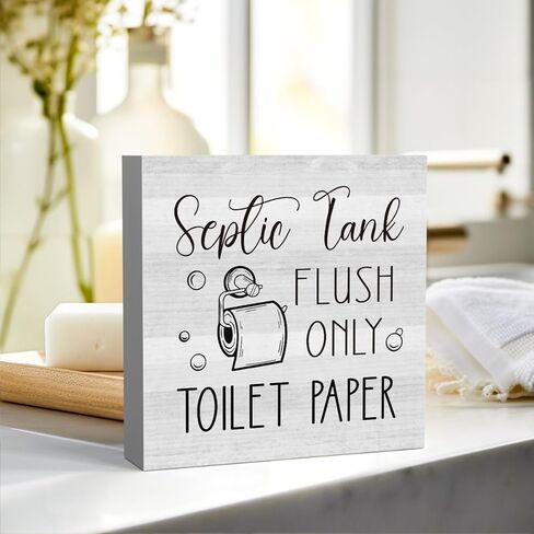 مضحك مزرعة الحمام الجرف مكتب ديكور ريفي صندوق خشبي تسجيل مكتب المنزل مكتب حجرة الملحقات ديكور هدية أفكار خزان الصرف الصحي دافق فقط ورق التواليت 5 × 5 بوصة in Kuwait