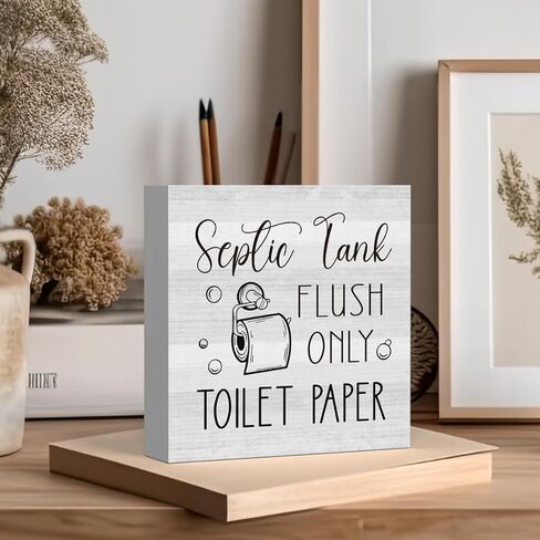 مضحك مزرعة الحمام الجرف مكتب ديكور ريفي صندوق خشبي تسجيل مكتب المنزل مكتب حجرة الملحقات ديكور هدية أفكار خزان الصرف الصحي دافق فقط ورق التواليت 5 × 5 بوصة in Kuwait