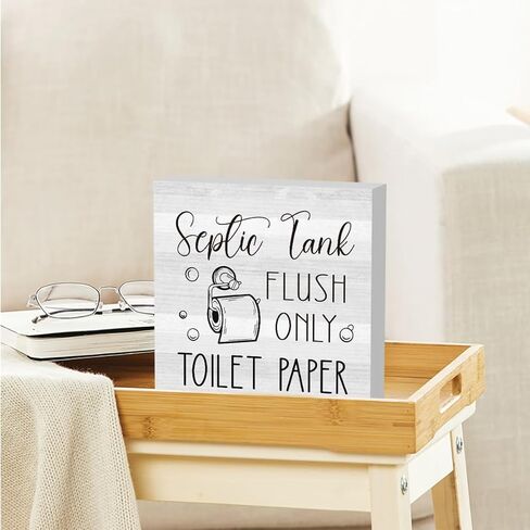 مضحك مزرعة الحمام الجرف مكتب ديكور ريفي صندوق خشبي تسجيل مكتب المنزل مكتب حجرة الملحقات ديكور هدية أفكار خزان الصرف الصحي دافق فقط ورق التواليت 5 × 5 بوصة in Kuwait