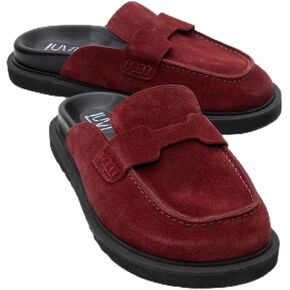 Forever & Always Shoes Laven - Suede Burgundy Leather Clogs (Women) in Saudi Arabia