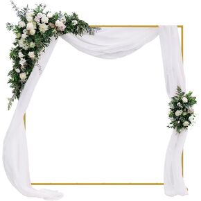 حامل معدني لخلفية الزفاف مقاس 6.6أقدام × 6.6أقدام، حامل إطار بالون مربع مع قاعدة، أقواس للخلفية، احتفالات أعياد الميلاد في الأماكن المغلقة، والحفلات، باللون الذهبي in Kuwait