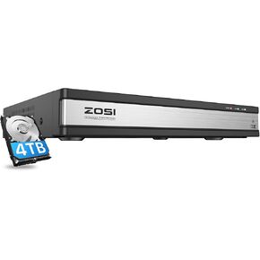 ZOSI 16 Channel Network Video Recorder, 4K 16CH PoE NVR with 4TB HDD, 24/7 Recording, Smart Playback, Remote Access, Motion Detection, H.265+, Only Work with ZOSI 2MP/4MP/5MP/8MP PoE IP Cameras in Kuwait