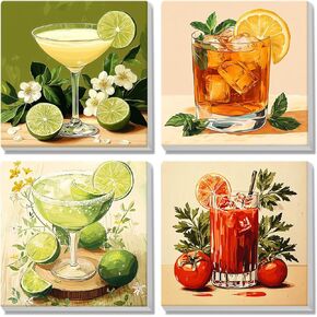 MISCER 4 Pack Flower Paint by Numbers for Adults Beginner, Book Paint by Number Kits for Kids, DIY Acrylic Oil Painting Suitable for Home Decoration (8x8inch) in Kuwait