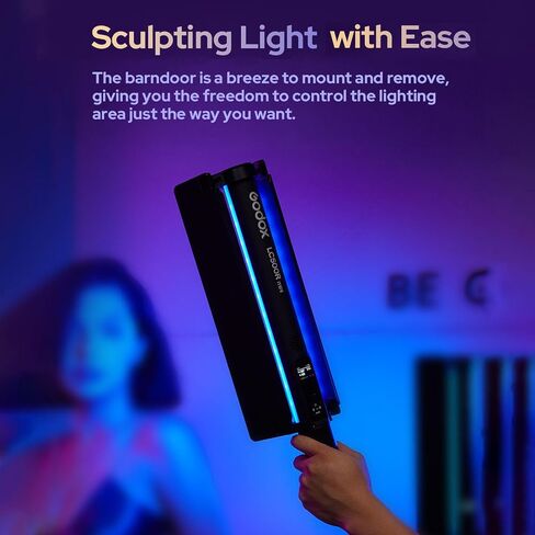 GODOX MINI LC500R 20W RGB مصباح التصوير الفوتوغرافي المحمول LED ضوء LED بطارية عصا مدمجة CRI≥95 2500K-8500K عكس الضوء 15 تأثيرات FX تدعم التحكم عن بعد اللاسلكي مع مقبض مقبض Barndoor in Saudi Arabia