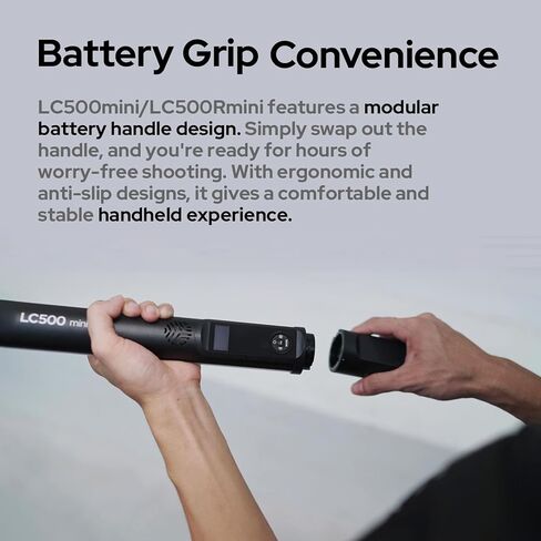 GODOX MINI LC500R 20W RGB مصباح التصوير الفوتوغرافي المحمول LED ضوء LED بطارية عصا مدمجة CRI≥95 2500K-8500K عكس الضوء 15 تأثيرات FX تدعم التحكم عن بعد اللاسلكي مع مقبض مقبض Barndoor in Saudi Arabia