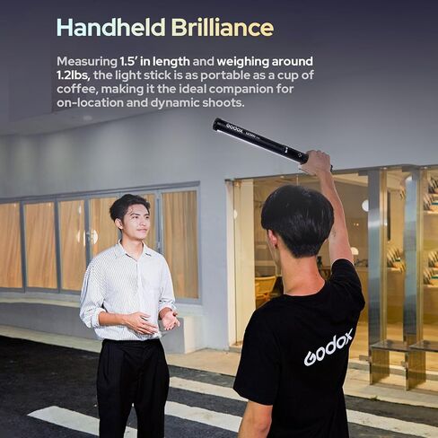 GODOX MINI LC500R 20W RGB مصباح التصوير الفوتوغرافي المحمول LED ضوء LED بطارية عصا مدمجة CRI≥95 2500K-8500K عكس الضوء 15 تأثيرات FX تدعم التحكم عن بعد اللاسلكي مع مقبض مقبض Barndoor in Saudi Arabia