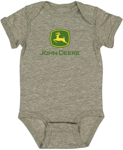 John Deere Baby Boy Short Sleeve Melange Bodysuit Green T-shirt-Olive-06M in Saudi Arabia