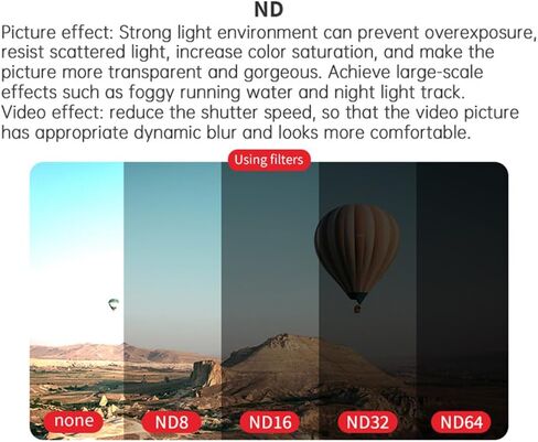 مجموعة مرشحات ND & CPL لـ DJI Mavic 4 Pro، MCUV ND8 ND16 ND32 ND64 ND1000 Night Star CPL مع تحكم دقيق في التعريض، عدسة كاميرا محايدة الكثافة مرشح ND (ND1000) in Saudi Arabia