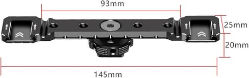 Aluminum Cold Shoe Mount Bracket Double Hot Shoe Extension Rod Plate Adapter for Camera Cage Mic LED Video Light Stand in Saudi Arabia