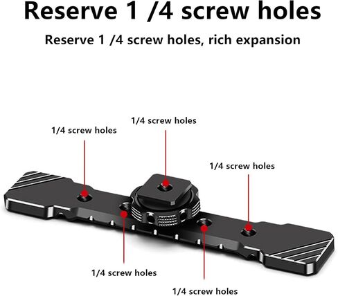 Aluminum Cold Shoe Mount Bracket Double Hot Shoe Extension Rod Plate Adapter for Camera Cage Mic LED Video Light Stand in Saudi Arabia