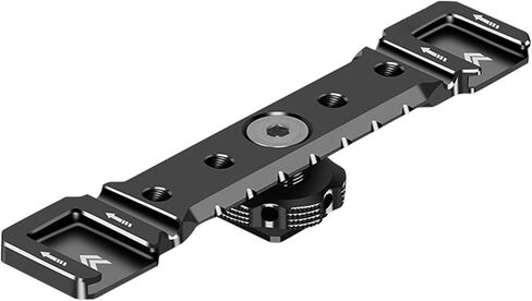 Aluminum Cold Shoe Mount Bracket Double Hot Shoe Extension Rod Plate Adapter for Camera Cage Mic LED Video Light Stand in Saudi Arabia
