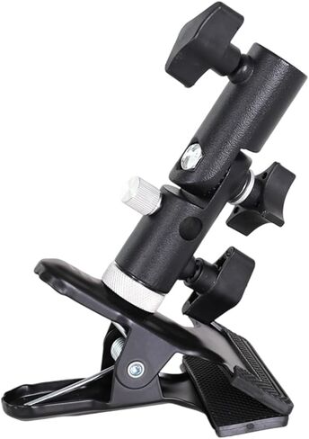 Clamp Clip Holder Light Stand Mount Bracket with Umbrellas Reflectors Holder and 1/4 3/8 inches Female Screw Adapter for Photography Studio in Saudi Arabia