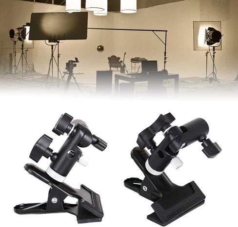 Clamp Clip Holder Light Stand Mount Bracket with Umbrellas Reflectors Holder and 1/4 3/8 inches Female Screw Adapter for Photography Studio in Saudi Arabia