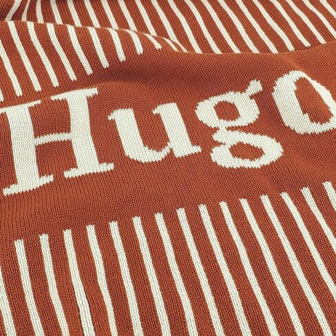 Personalized Striped Vertical Blanket – 100% Organic Cotton Customized Baby Blanket, Custom Name Option, Bassinet 30x40, Gift for Baby Shower, Birthday Present, Newborn, Girls and Boys, Toddlers, Kids in Saudi Arabia