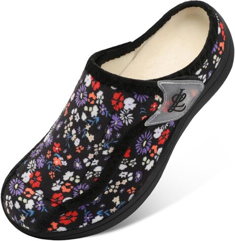 ليفيت النسائية النعال العريضة السكري النعال النعال القابلة للتعديل الوذمة منتفخة السد من الشببر ناعم دافئ الأحذية in Kuwait