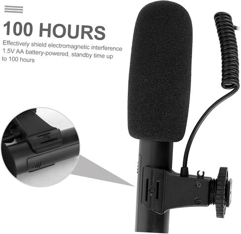 TEHAUX Photography Camera Microphone Professional Condenser Mic for and Camcorders for Interviews Noise Reduction and Enhanced Audio Recording in Kuwait
