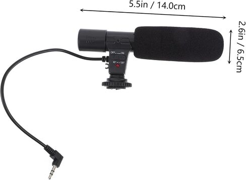 MERRYHAPY 1pc Lightweight Camera Microphone for DSLR and Digital Cameras Portable Voice Tube for Vlogging and Interviews Design for Easy Operation and Recording in Kuwait