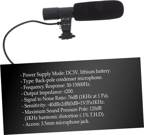 MERRYHAPY 1pc Lightweight Camera Microphone for DSLR and Digital Cameras Portable Voice Tube for Vlogging and Interviews Design for Easy Operation and Recording in Kuwait