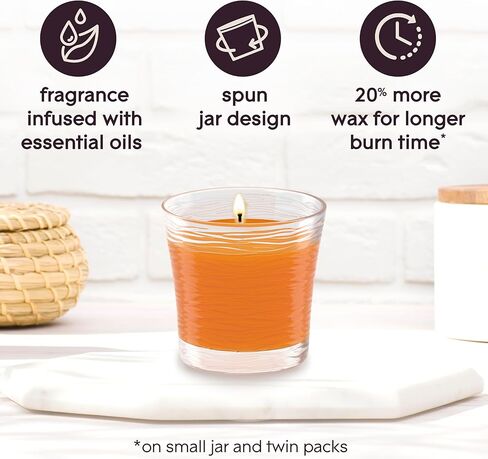 جرة شمعة معطرة Glade 1-Wick ، بياضات نظيفة ، معطر الهواء مملوء بالزيوت الأساسية ، 4.08 أوقية ، 2 العد in Saudi Arabia