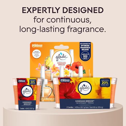 جرة شمعة معطرة Glade 1-Wick ، بياضات نظيفة ، معطر الهواء مملوء بالزيوت الأساسية ، 4.08 أوقية ، 2 العد in Saudi Arabia