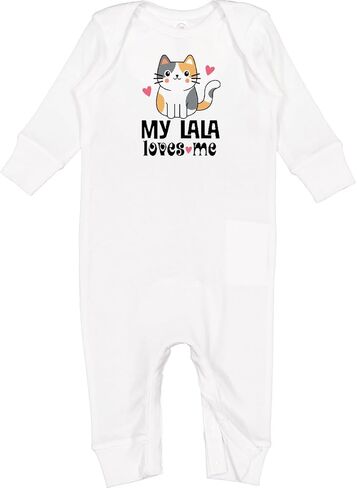 ملابس رومبير للأطفال من Inktastic My Lala Loves Me Grandchild Cat in Kuwait