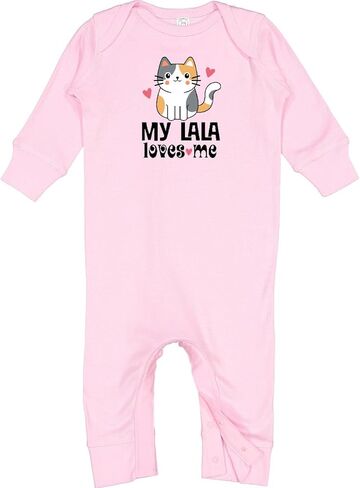 inktastic My Lala Loves Me Grandchild Cat Baby Romper Coveralls in Kuwait