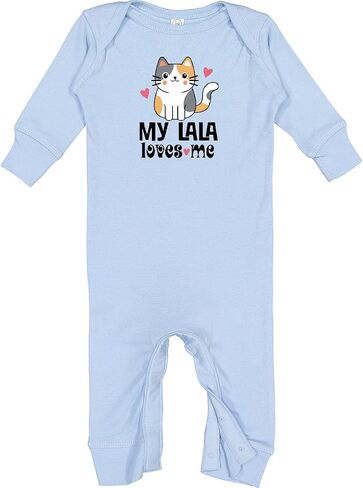 inktastic My Lala Loves Me Grandchild Cat Baby Romper Coveralls in Kuwait