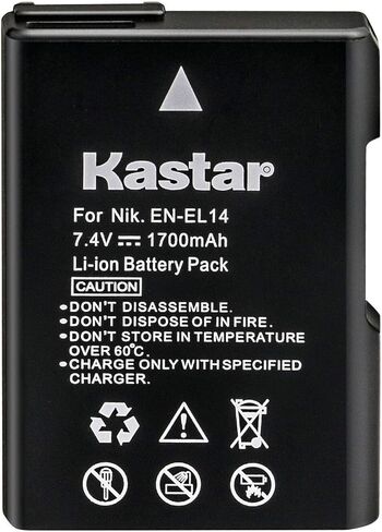 بديل شاحن بطارية حائط تيار متردد من Kastar EN-EL14 لنيكون DF BG-2P 905-19045-00000-01، D3100/D3200/D3300، BG-2F 905-19021-00000-01، D3400، BG-2V 905-19050-00000-01، D5100/D5200/D5300 in Saudi Arabia