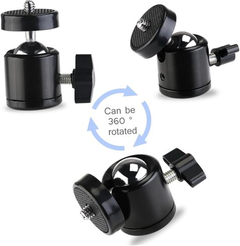 Gatuida 2 Pcs Mini Tripod Ball Head Threaded Pan Tilt Camera Mount for Camcorders Compact Black Metal Plastic Head Supports Up to Load Smooth Movement in Saudi Arabia
