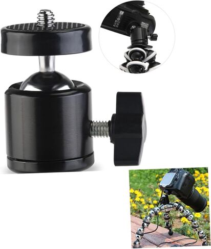 Gatuida 2 Pcs Mini Tripod Ball Head Threaded Pan Tilt Camera Mount for Camcorders Compact Black Metal Plastic Head Supports Up to Load Smooth Movement in Saudi Arabia