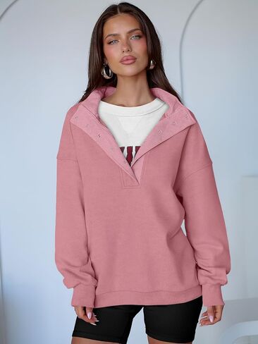 ANRABESS Womens Oversized Sweatshirt Long Sleeve Henley Pullover Tops 2025 Fall Casual Button Up Loose Fit Teen Girls Outfits in Saudi Arabia